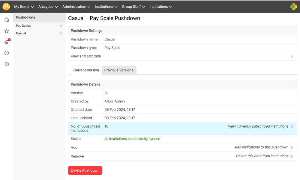 Payscale pushdown